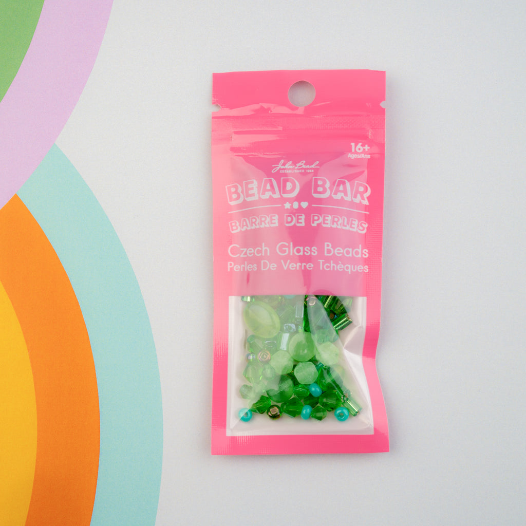 Czech Glass Beads Mix - Green 20g