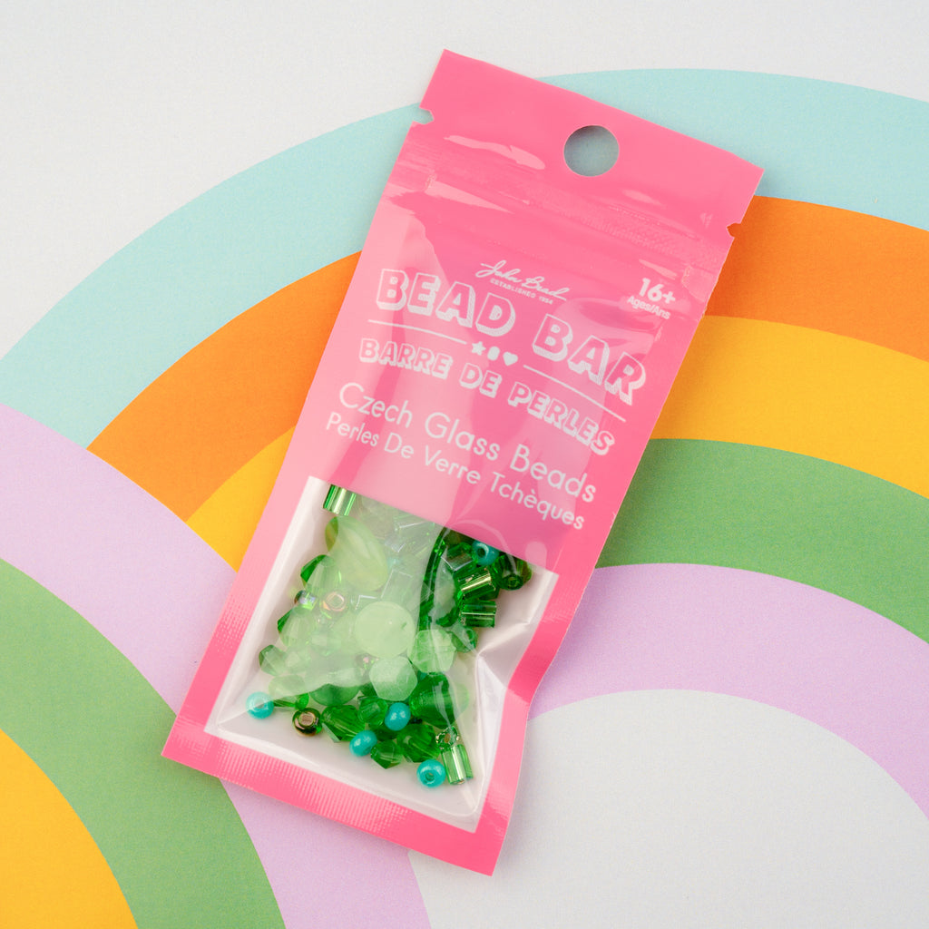 Czech Glass Beads Mix - Green 20g