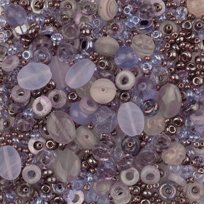 Czech Glass Beads Mix - Purple 20g