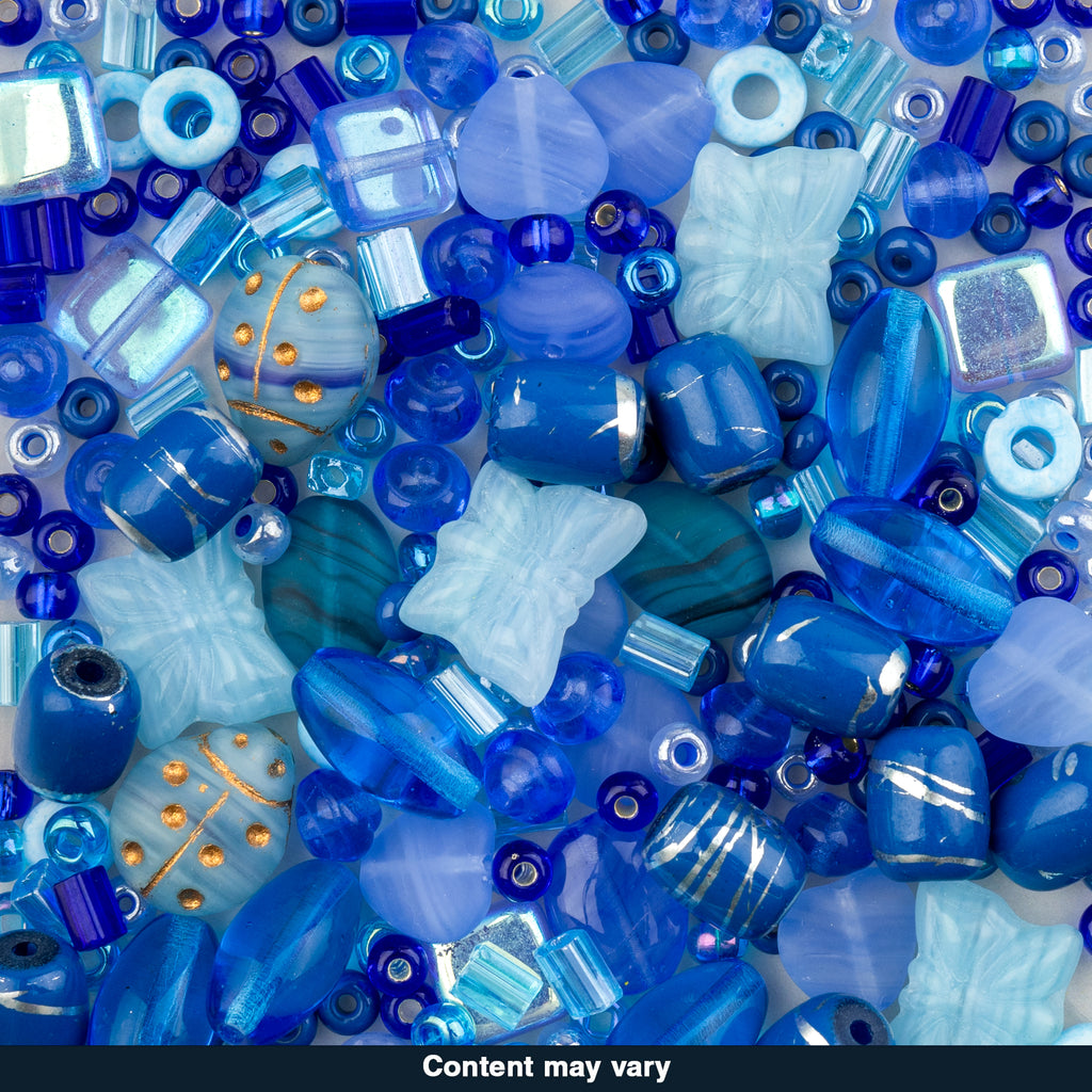 Czech Glass Beads Mix - Blue 20g
