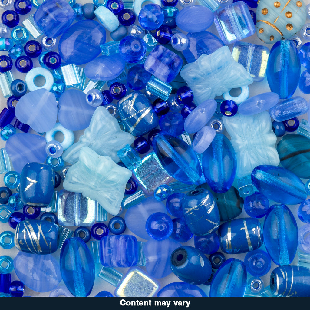 Czech Glass Beads Mix - Blue 20g